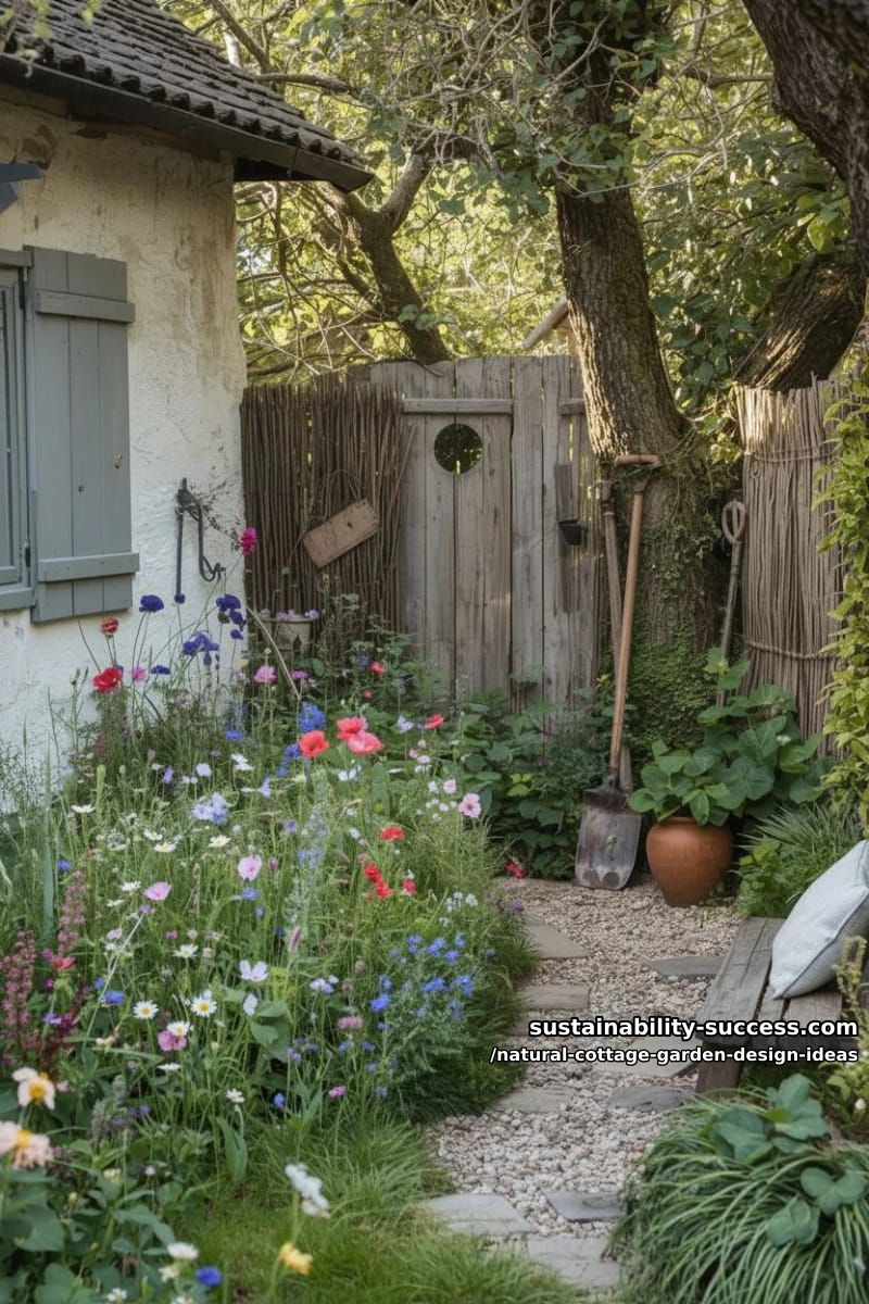 tiny wildflower meadows between cottage windows and woven willow fences 1