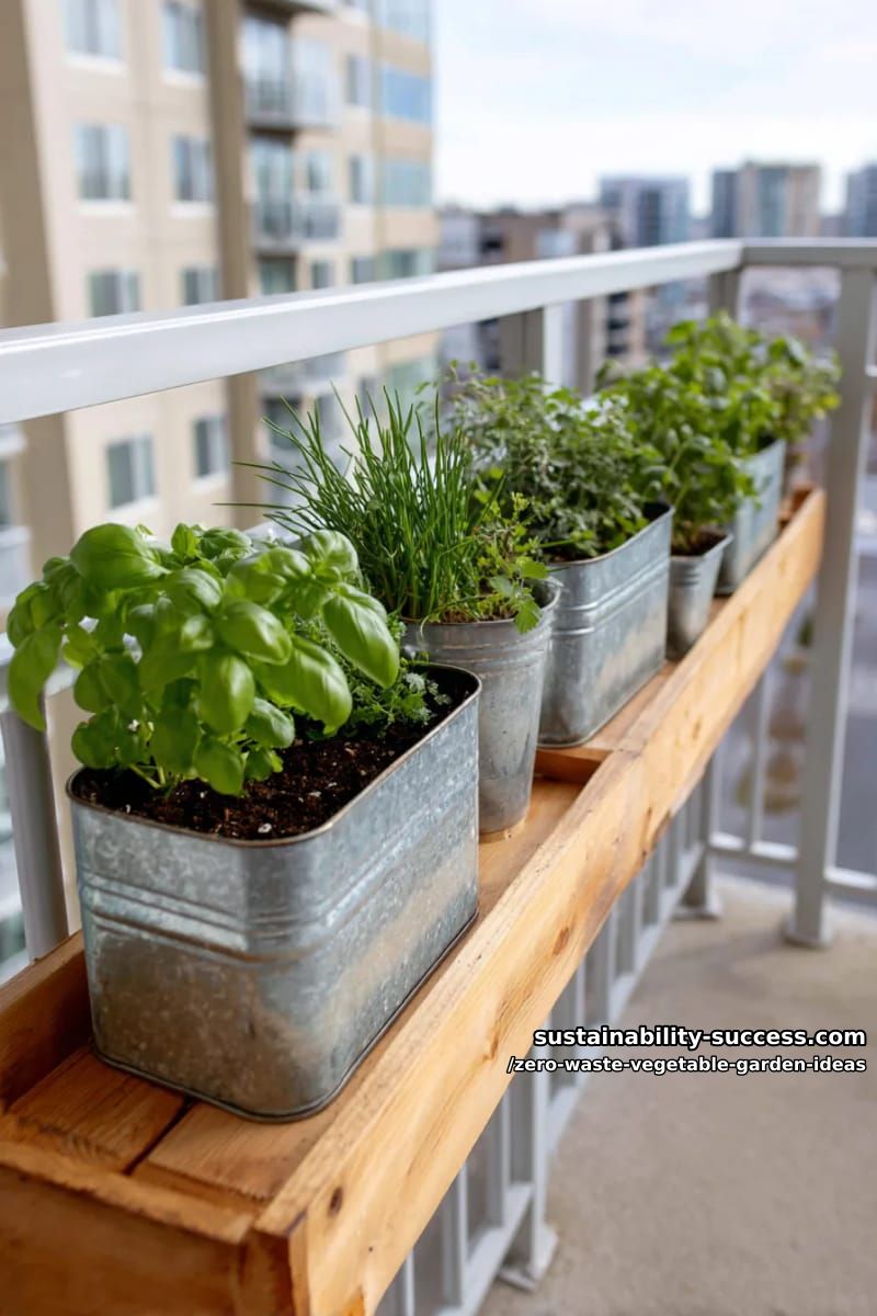 turn food canisters into mini herb gardens for small balconies 1