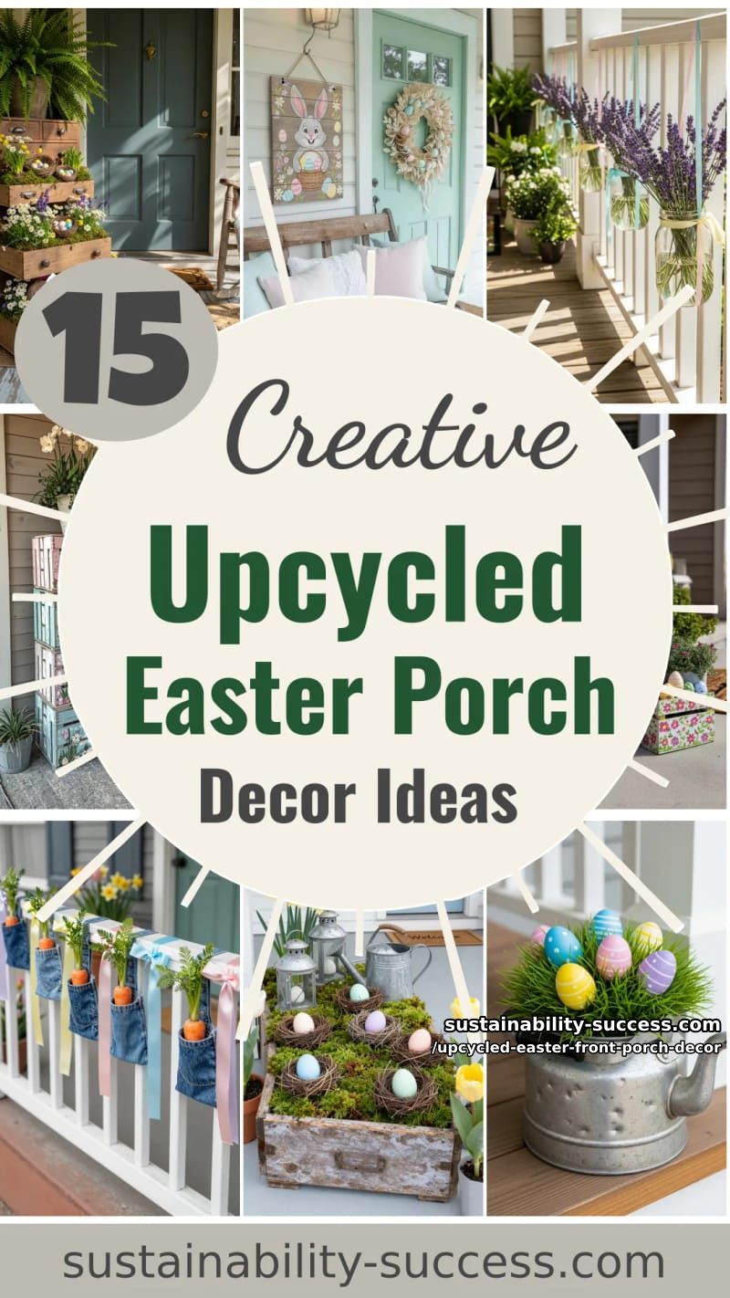 15 Upcycled Easter Front Porch Decor Ideas You'll Love 46 upcycled easter front porch decor - Collage 45