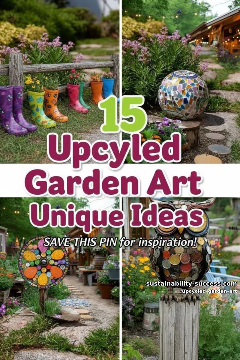 15 Upcycled Garden Art Ideas to Try This Season 46 Upcycled Garden Art - Collage 45