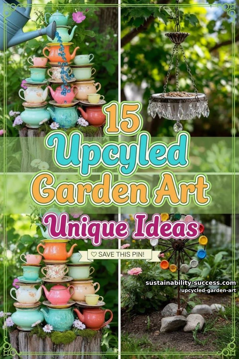 15 Upcycled Garden Art Ideas to Try This Season 48 Upcycled Garden Art - Collage 47