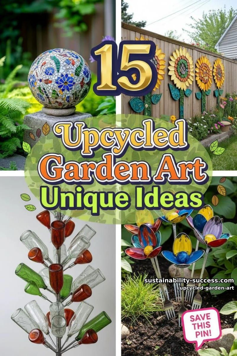 15 Upcycled Garden Art Ideas to Try This Season 49 Upcycled Garden Art - Collage 48