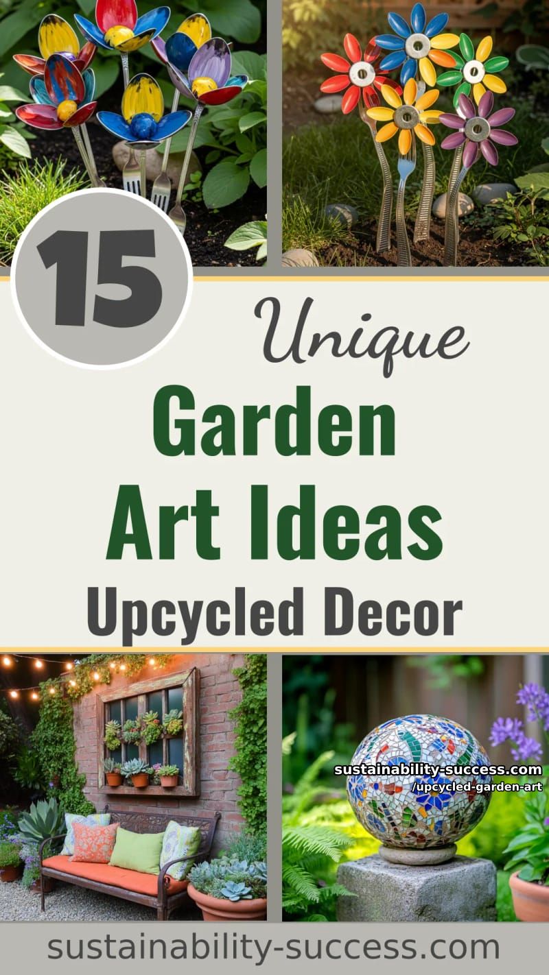 15 Upcycled Garden Art Ideas to Try This Season 50 Upcycled Garden Art - Collage 49