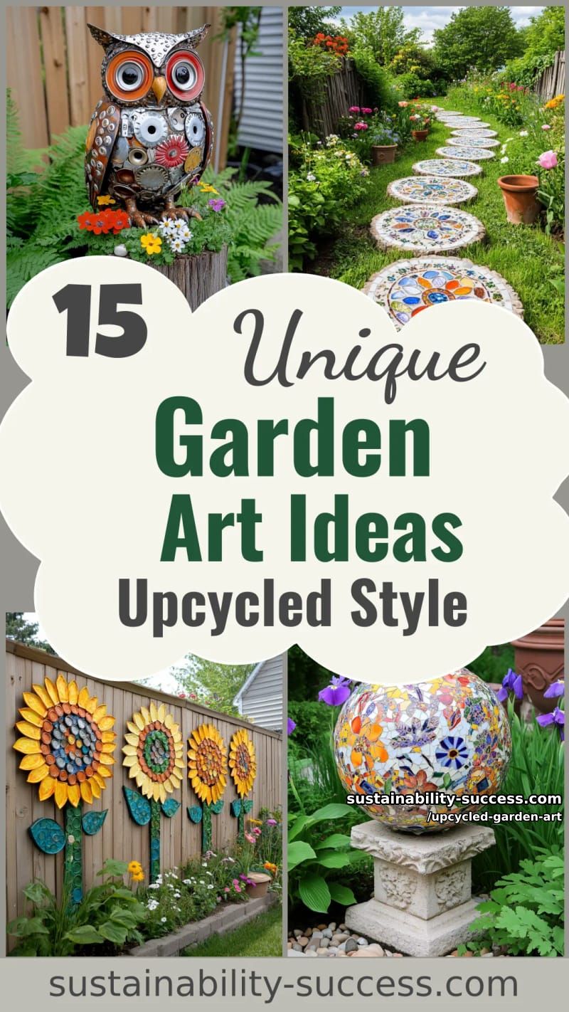 15 Upcycled Garden Art Ideas to Try This Season 51 Upcycled Garden Art - Collage 50