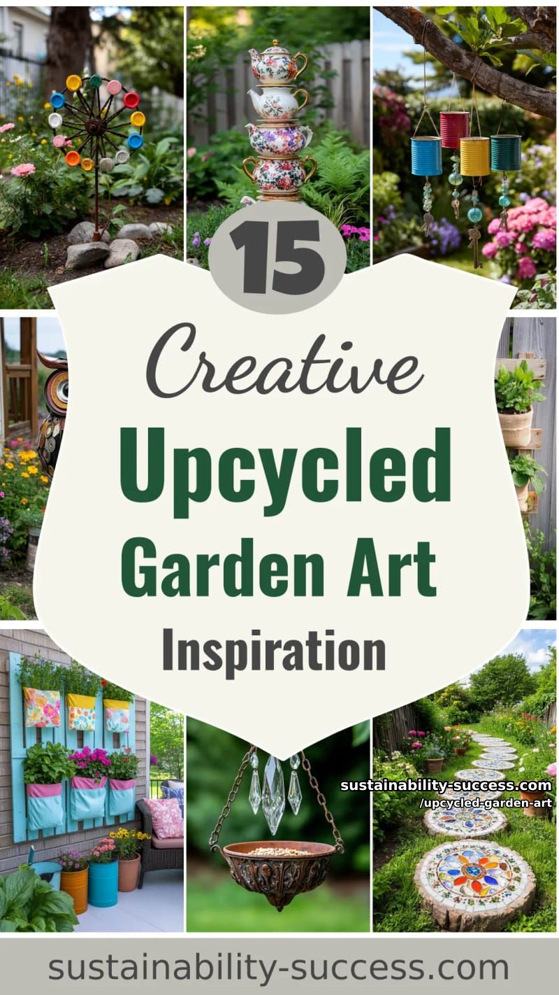 15 Upcycled Garden Art Ideas to Try This Season 52 Upcycled Garden Art - Collage 51