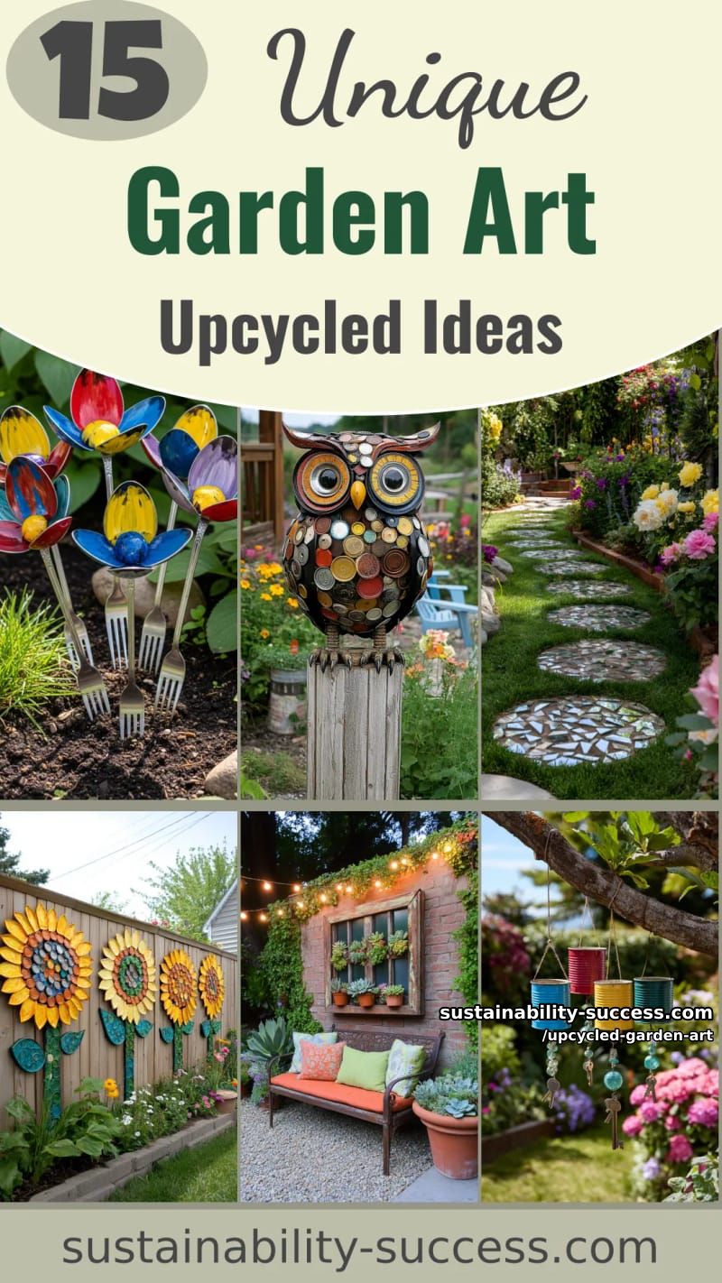 15 Upcycled Garden Art Ideas to Try This Season 55 Upcycled Garden Art - Collage 54
