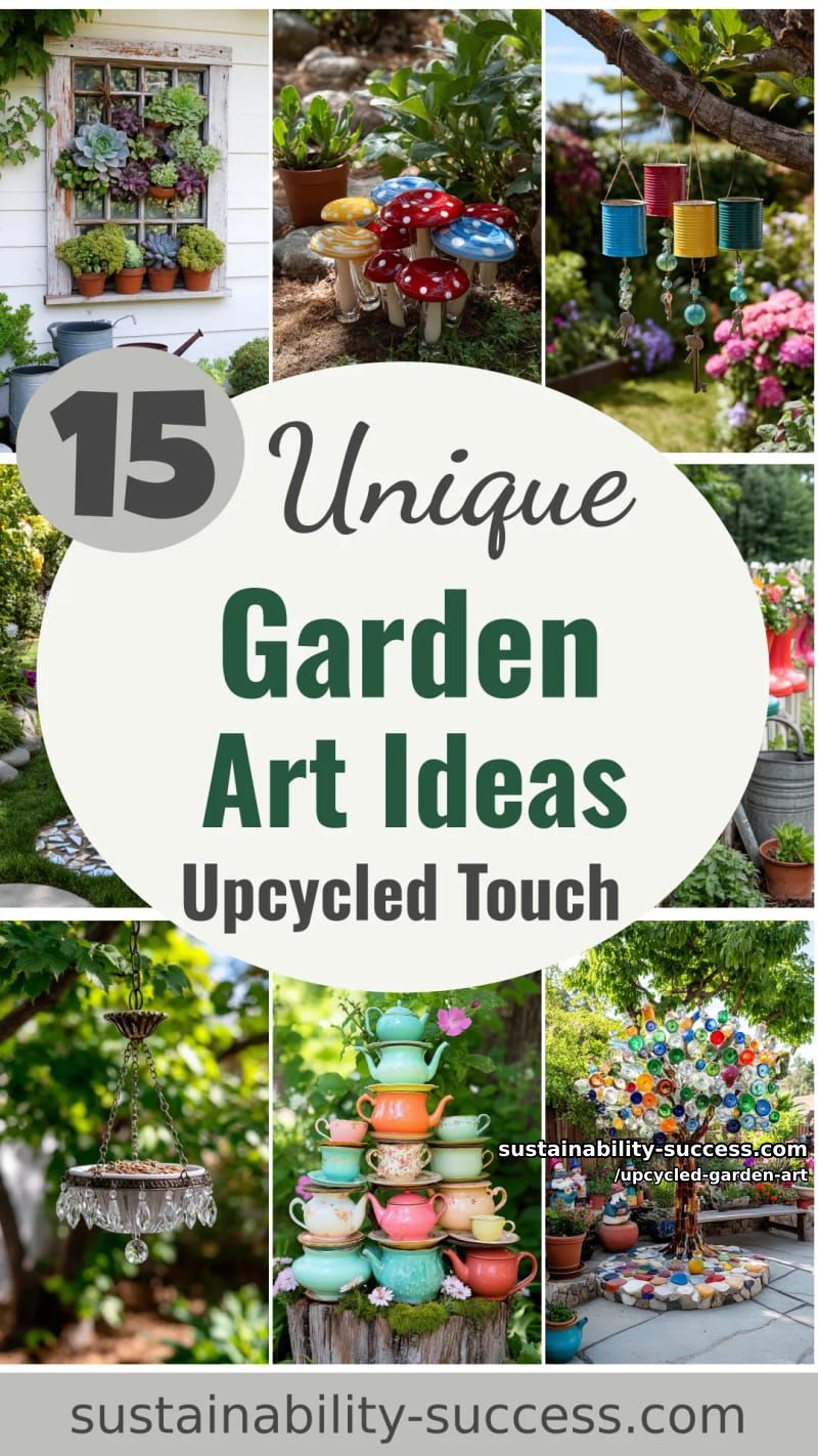 15 Upcycled Garden Art Ideas to Try This Season 58 Upcycled Garden Art - Collage 57