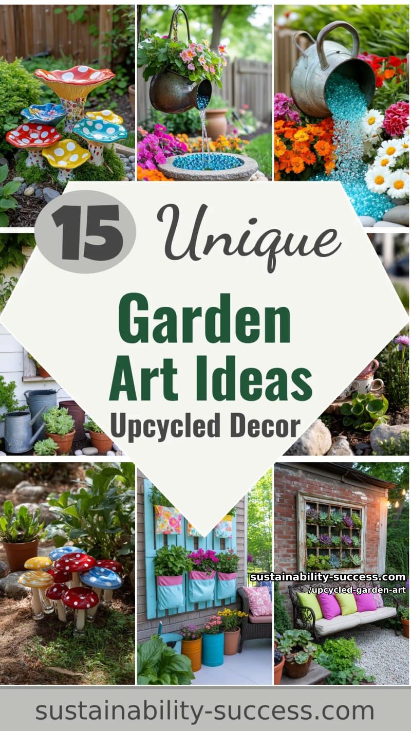 15 Upcycled Garden Art Ideas to Try This Season 61 Upcycled Garden Art - Collage 60