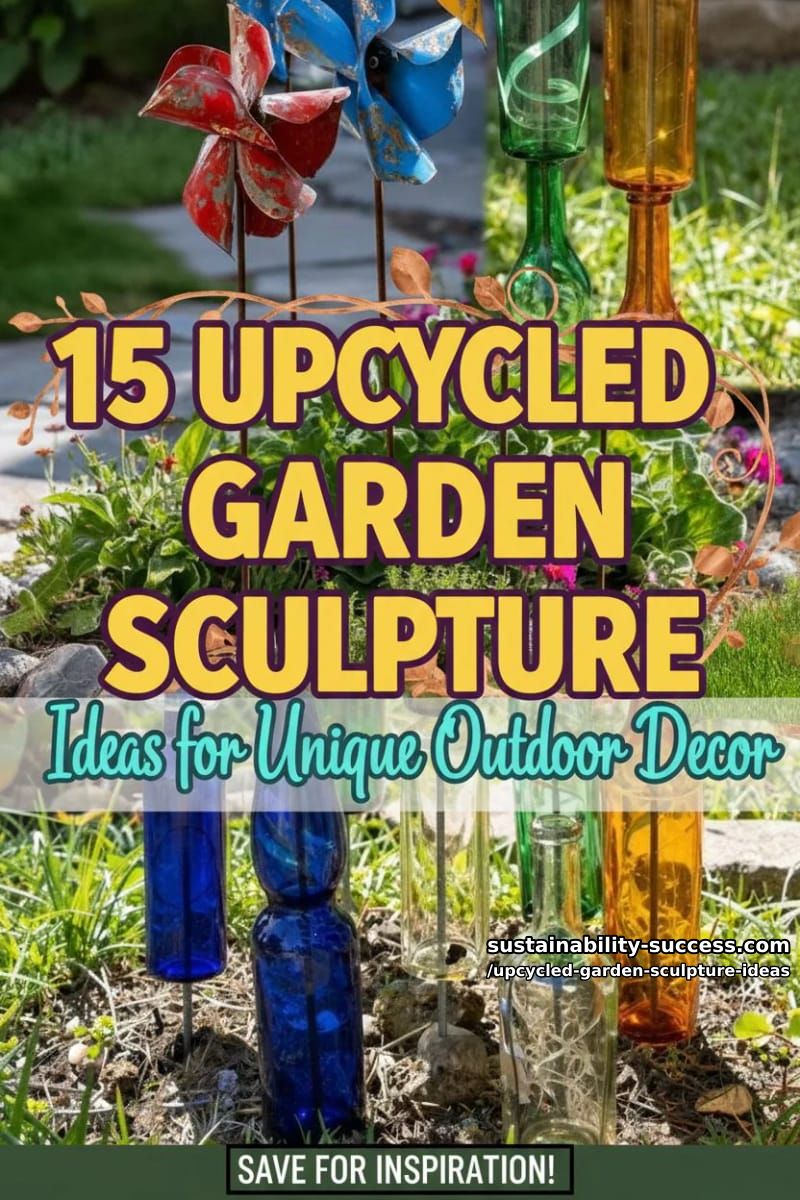 15 Upcycled Garden Sculpture Ideas For A Unique Outdoor Decor 37 Upcycled Garden Sculpture Ideas - Collage 36