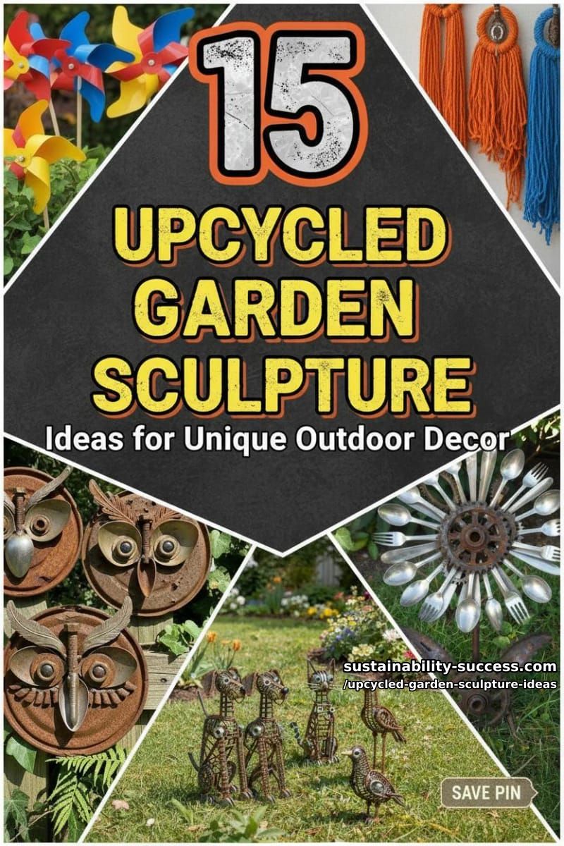15 Upcycled Garden Sculpture Ideas For A Unique Outdoor Decor 38 Upcycled Garden Sculpture Ideas - Collage 37