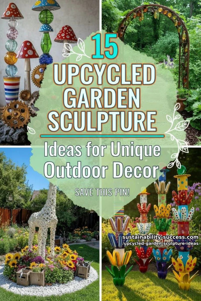 15 Upcycled Garden Sculpture Ideas For A Unique Outdoor Decor 39 Upcycled Garden Sculpture Ideas - Collage 38