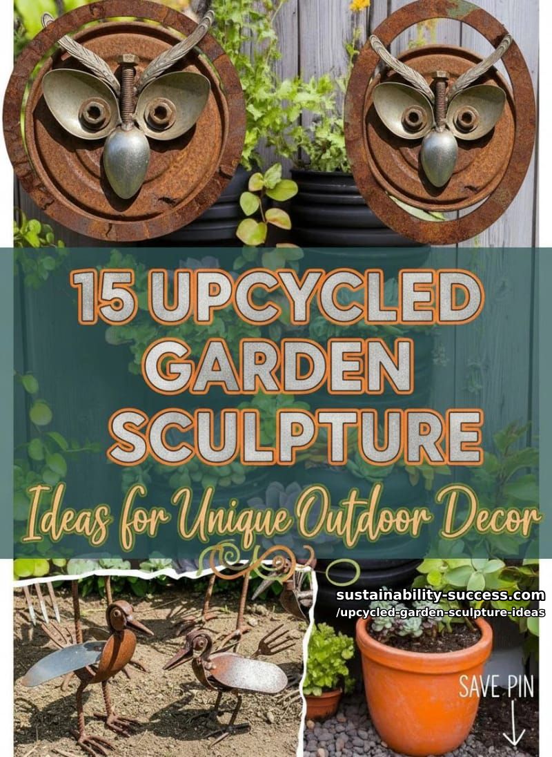 15 Upcycled Garden Sculpture Ideas For A Unique Outdoor Decor 40 Upcycled Garden Sculpture Ideas - Collage 39