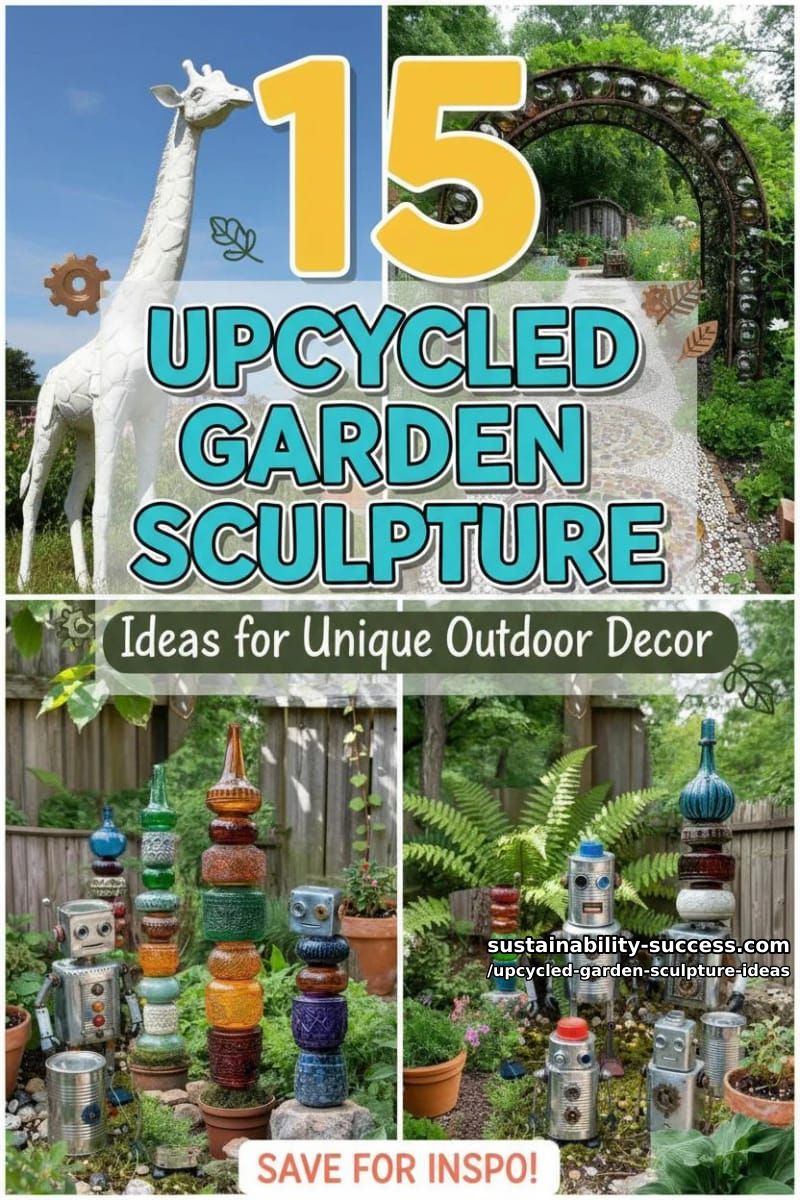 15 Upcycled Garden Sculpture Ideas For A Unique Outdoor Decor 41 Upcycled Garden Sculpture Ideas - Collage 40