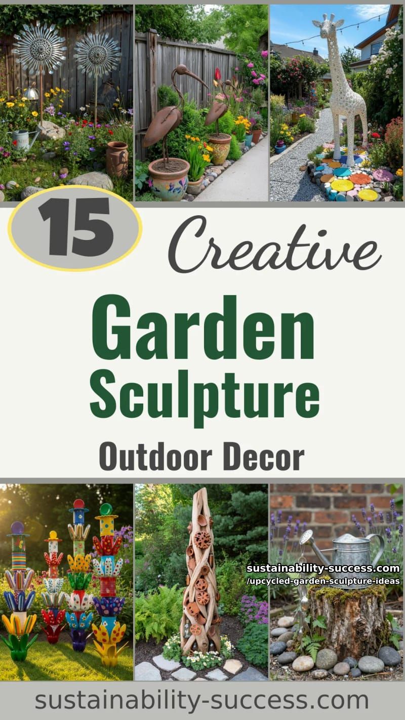15 Upcycled Garden Sculpture Ideas For A Unique Outdoor Decor 42 Upcycled Garden Sculpture Ideas - Collage 41