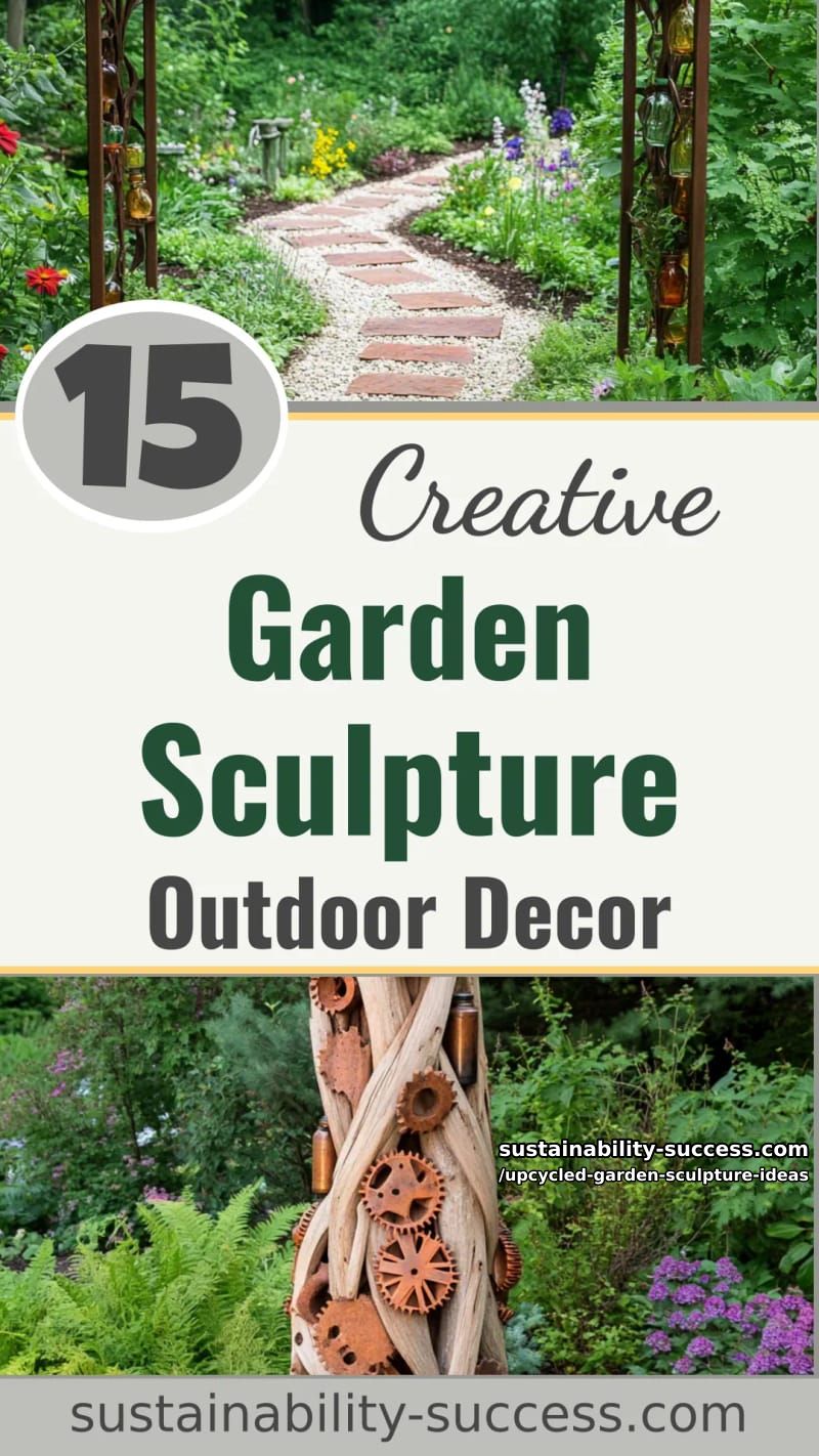 15 Upcycled Garden Sculpture Ideas For A Unique Outdoor Decor 43 Upcycled Garden Sculpture Ideas - Collage 42