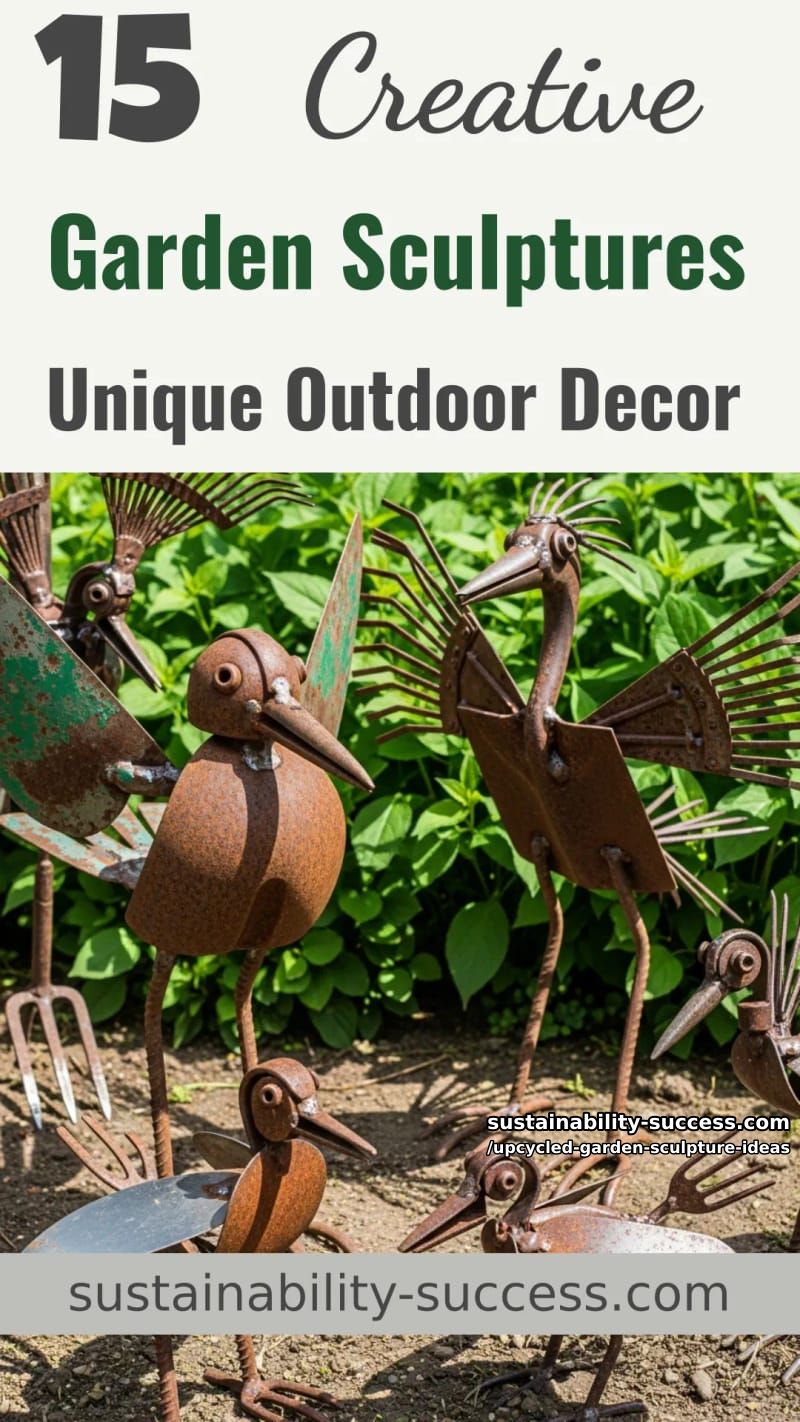 15 Upcycled Garden Sculpture Ideas For A Unique Outdoor Decor 44 Upcycled Garden Sculpture Ideas - Collage 43