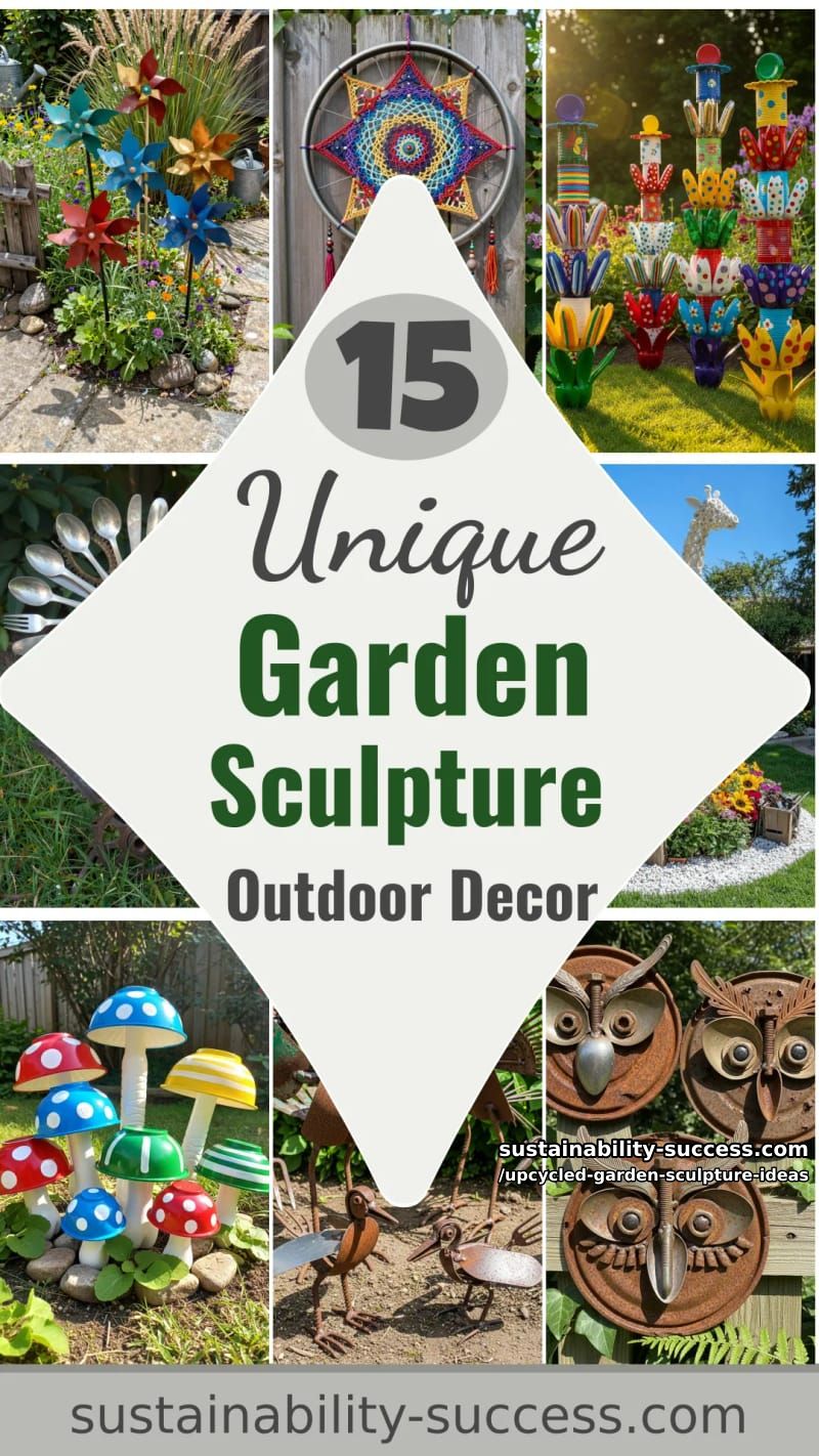 15 Upcycled Garden Sculpture Ideas For A Unique Outdoor Decor 45 Upcycled Garden Sculpture Ideas - Collage 44