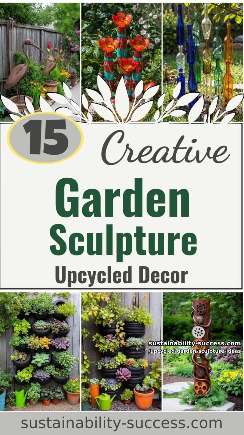 15 Upcycled Garden Sculpture Ideas For A Unique Outdoor Decor 47 Upcycled Garden Sculpture Ideas - Collage 46