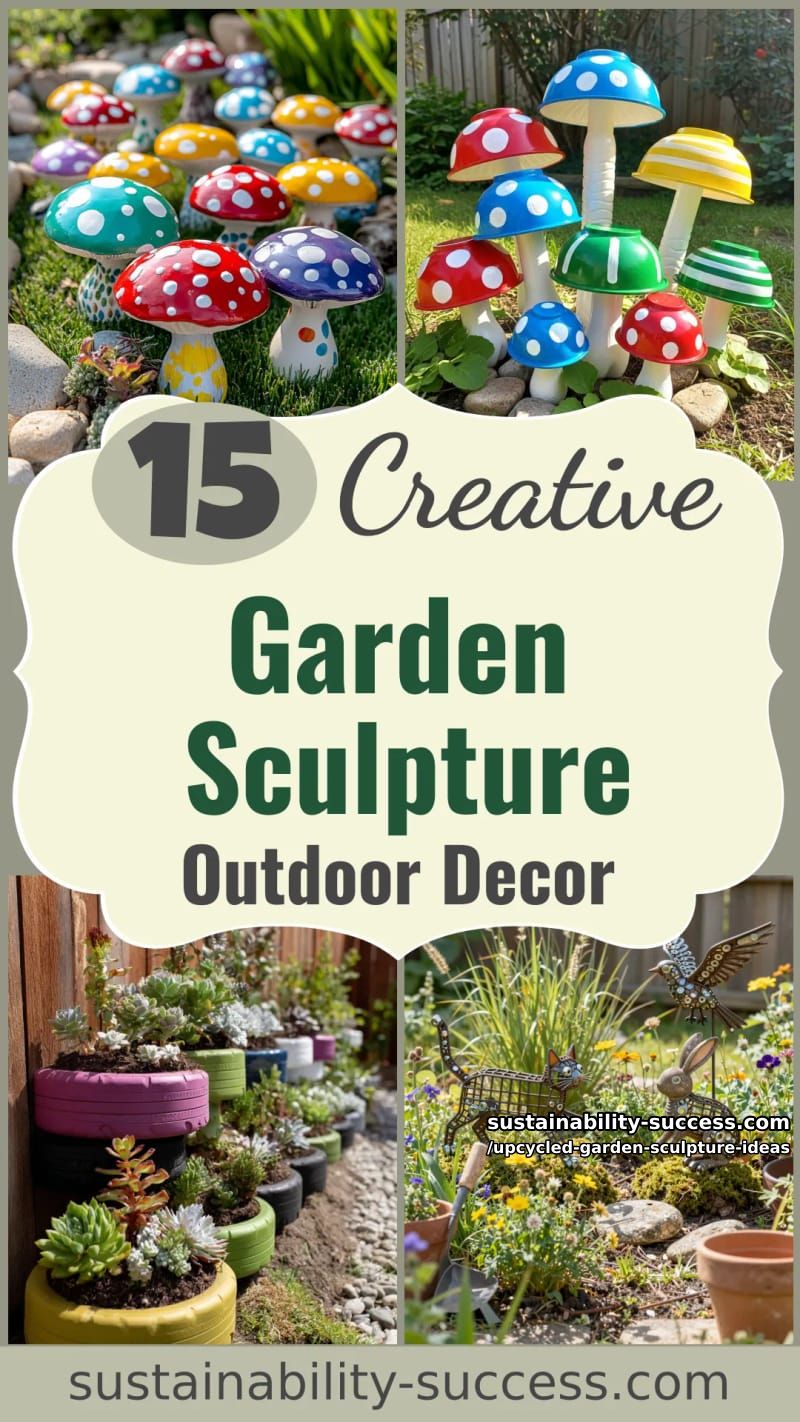 15 Upcycled Garden Sculpture Ideas For A Unique Outdoor Decor 48 Upcycled Garden Sculpture Ideas - Collage 47