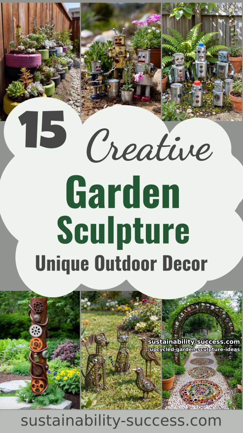 15 Upcycled Garden Sculpture Ideas For A Unique Outdoor Decor 49 Upcycled Garden Sculpture Ideas - Collage 48