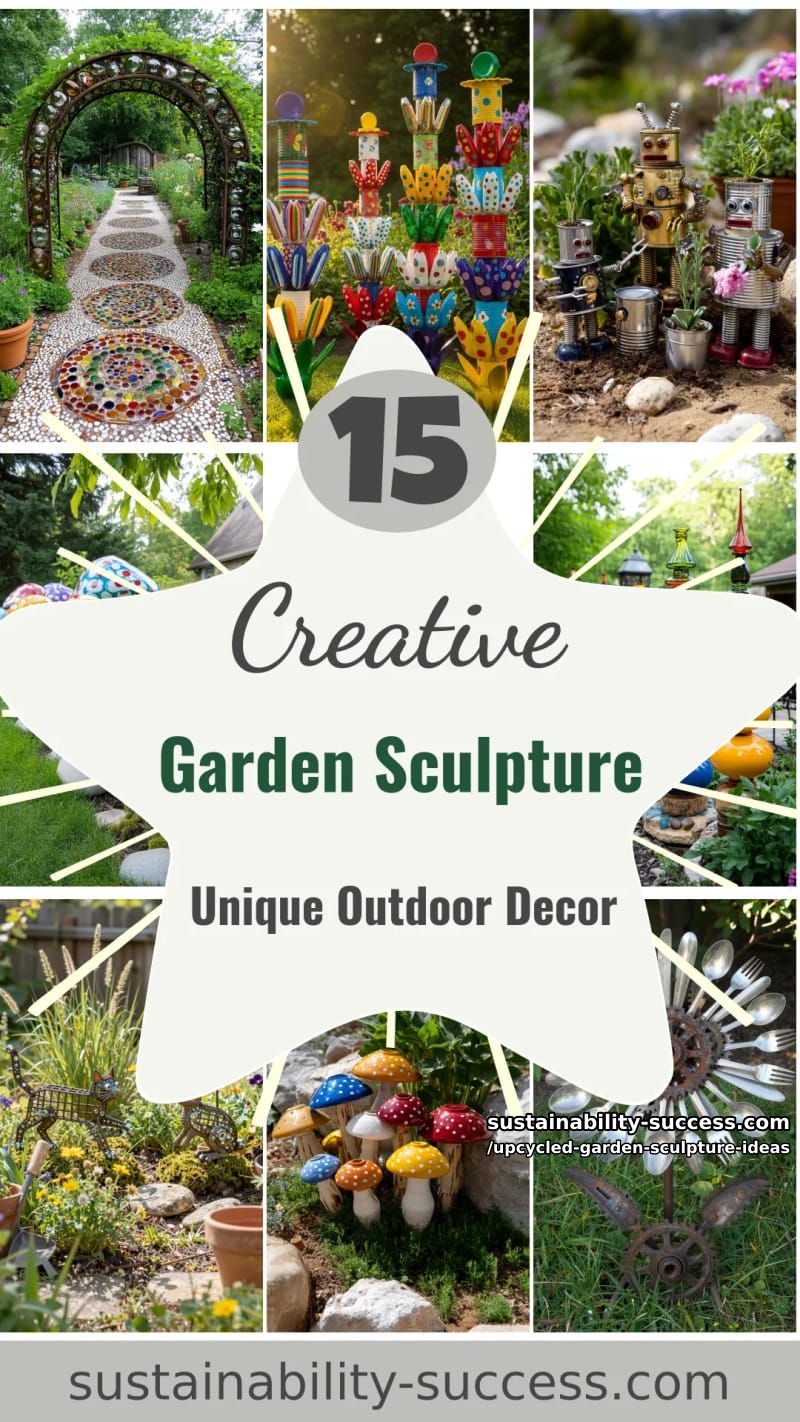15 Upcycled Garden Sculpture Ideas For A Unique Outdoor Decor 50 Upcycled Garden Sculpture Ideas - Collage 49
