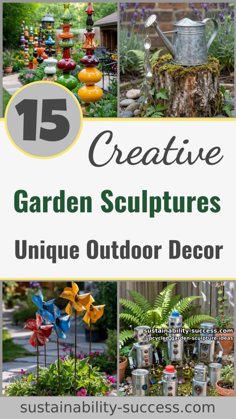 15 Upcycled Garden Sculpture Ideas For A Unique Outdoor Decor 52 Upcycled Garden Sculpture Ideas - Collage 51