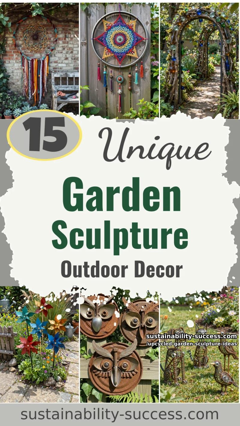 15 Upcycled Garden Sculpture Ideas For A Unique Outdoor Decor 53 Upcycled Garden Sculpture Ideas - Collage 52