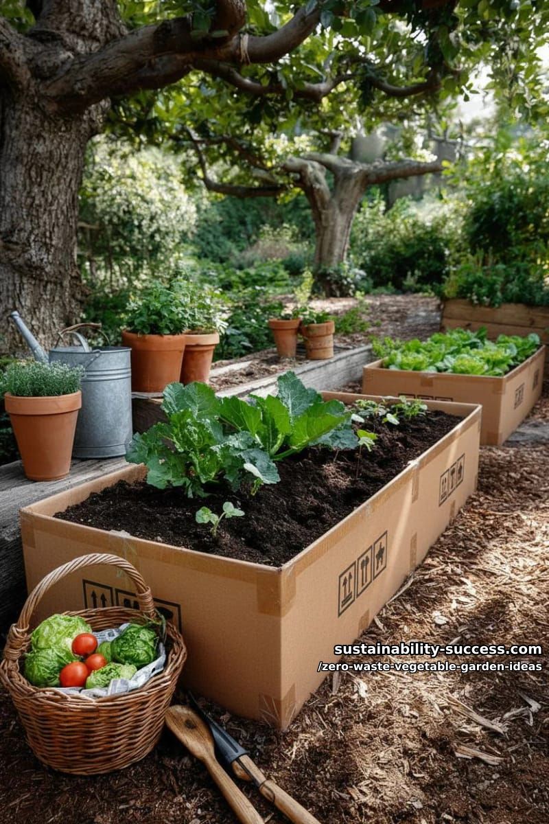 use cardboard and newspaper layers for a zero-dig vegetable bed 1