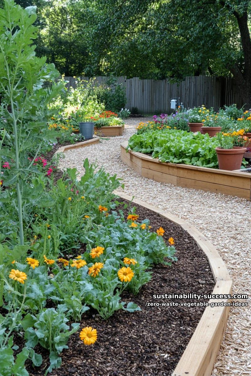 use garden prunings and fallen leaves for nutrient-rich mulch pathways 1