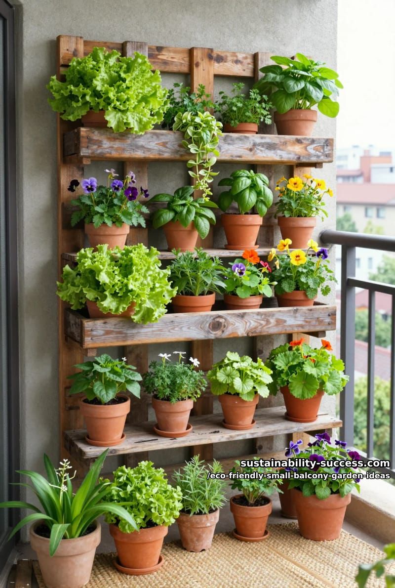 vertical pallet wall filled with lush edible greens and flowers 1