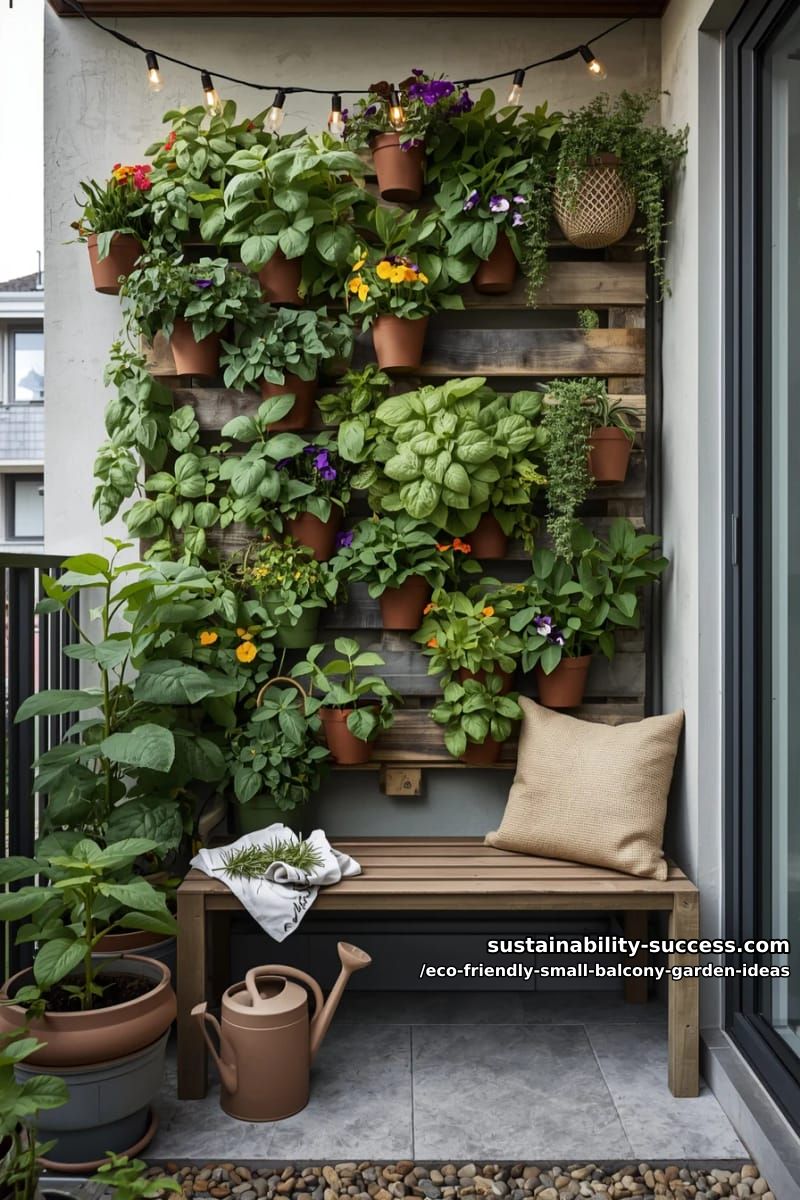 vertical pallet wall filled with lush edible greens and flowers 1
