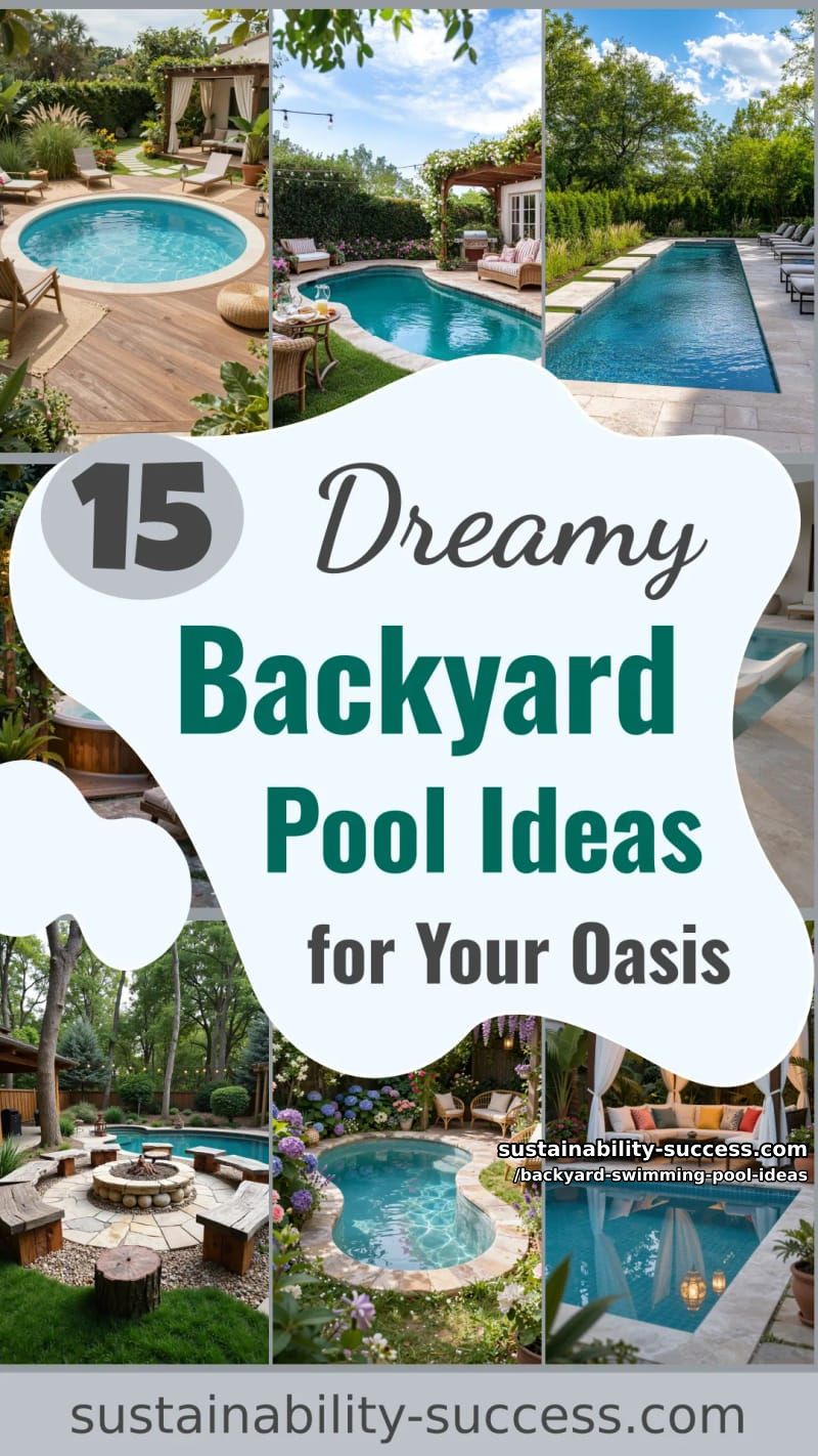 15 Dreamy Backyard Swimming Pool Ideas to Inspire Your Oasis 47 Backyard Swimming Pool Ideas - Collage 46