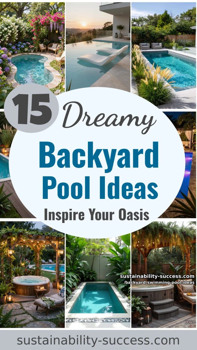 15 Dreamy Backyard Swimming Pool Ideas to Inspire Your Oasis 51 Backyard Swimming Pool Ideas - Collage 50