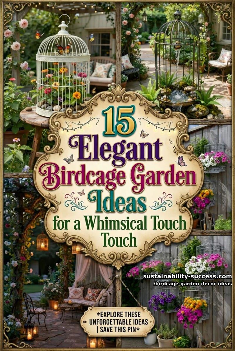 15 Elegant Birdcage Garden Ideas for a Whimsical Touch 28 Birdcage Garden Decor Ideas - Collage 27