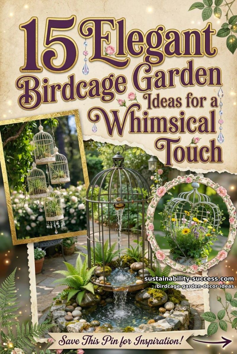 15 Elegant Birdcage Garden Ideas for a Whimsical Touch 29 Birdcage Garden Decor Ideas - Collage 28