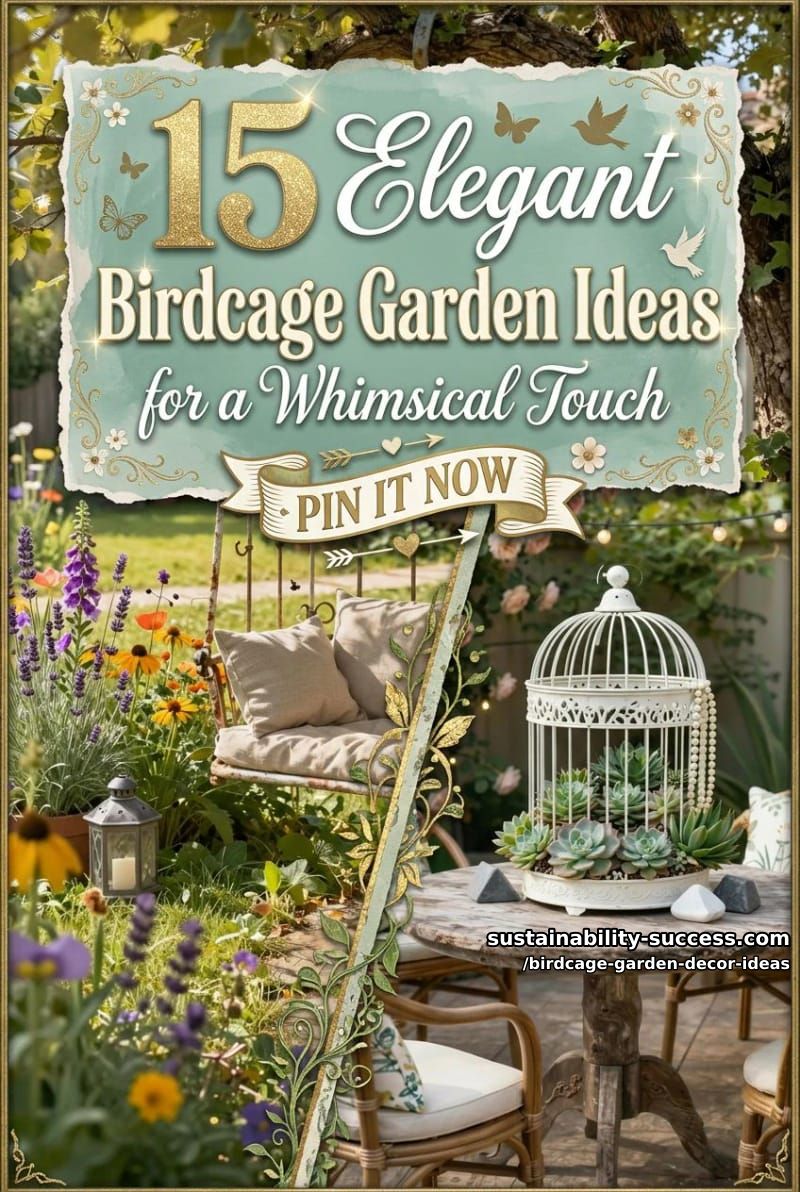 15 Elegant Birdcage Garden Ideas for a Whimsical Touch 31 Birdcage Garden Decor Ideas - Collage 30