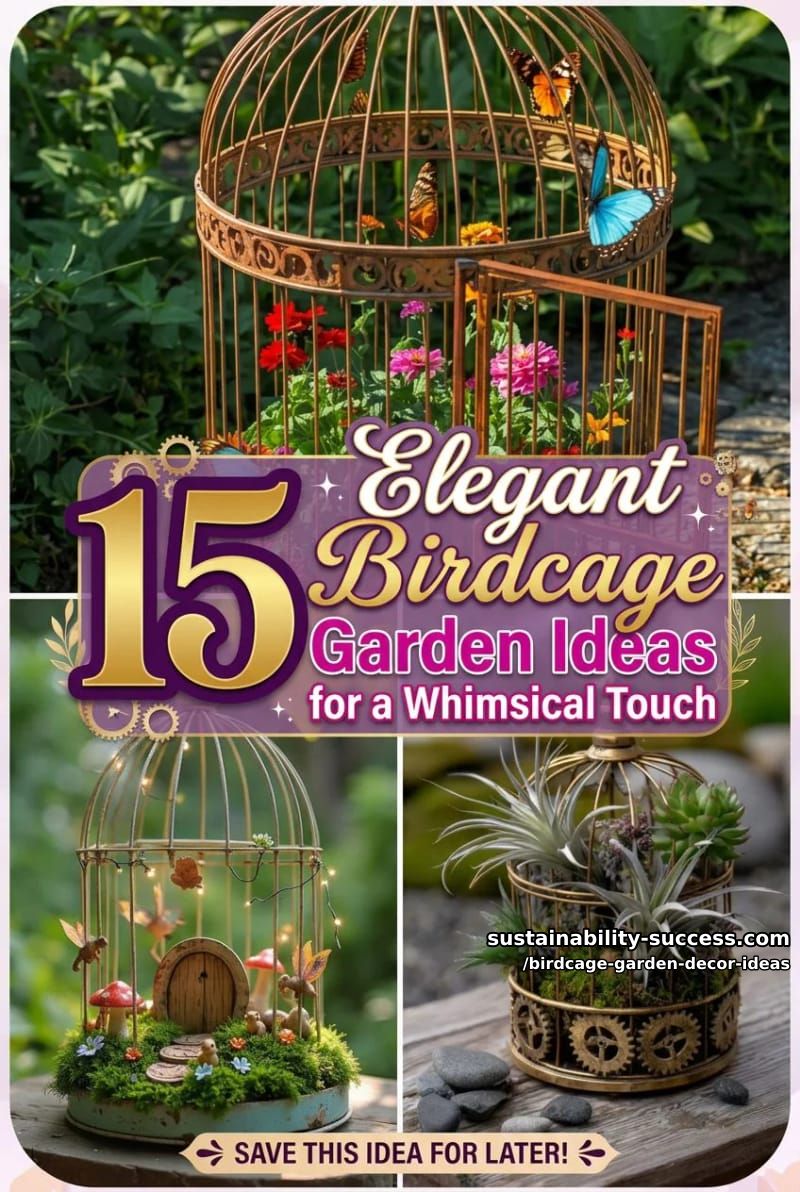 15 Elegant Birdcage Garden Ideas for a Whimsical Touch 32 Birdcage Garden Decor Ideas - Collage 31