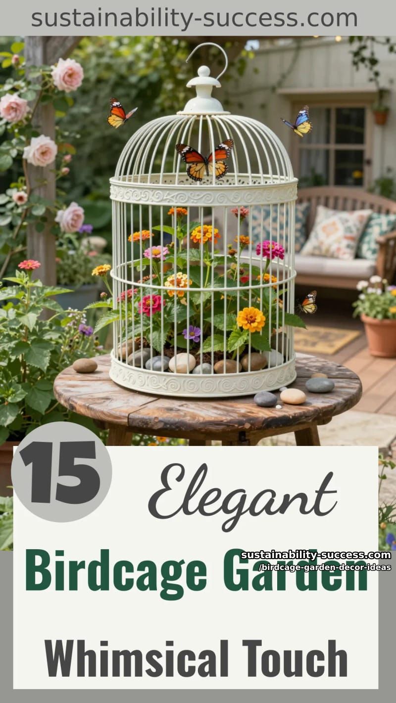 15 Elegant Birdcage Garden Ideas for a Whimsical Touch 39 Birdcage Garden Decor Ideas - Collage 38
