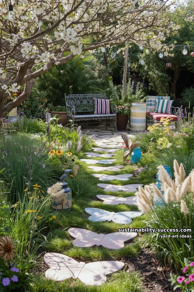 butterfly-shaped stepping stones in vibrant pastel shades 1