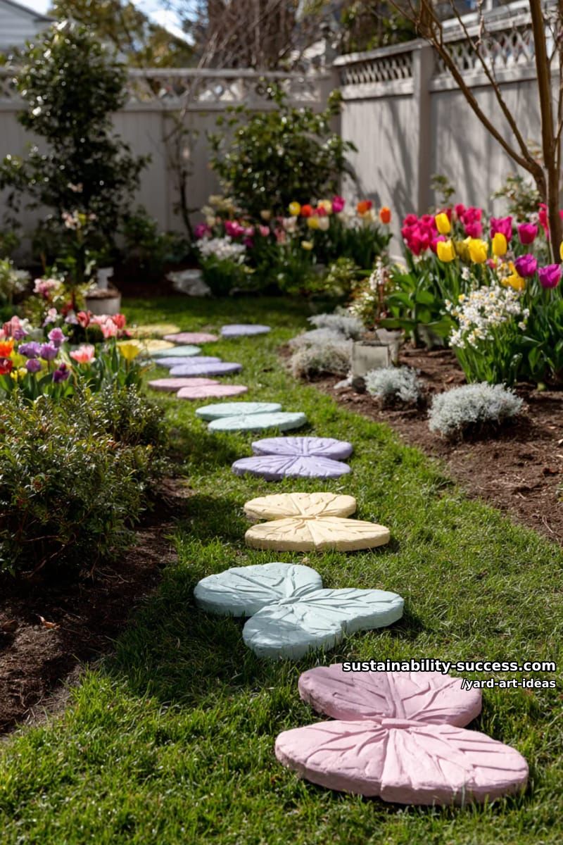 butterfly-shaped stepping stones in vibrant pastel shades 1