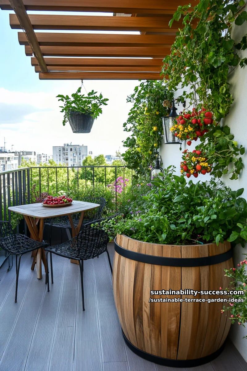 composting corner with worm bin and edible ground cover plants 1