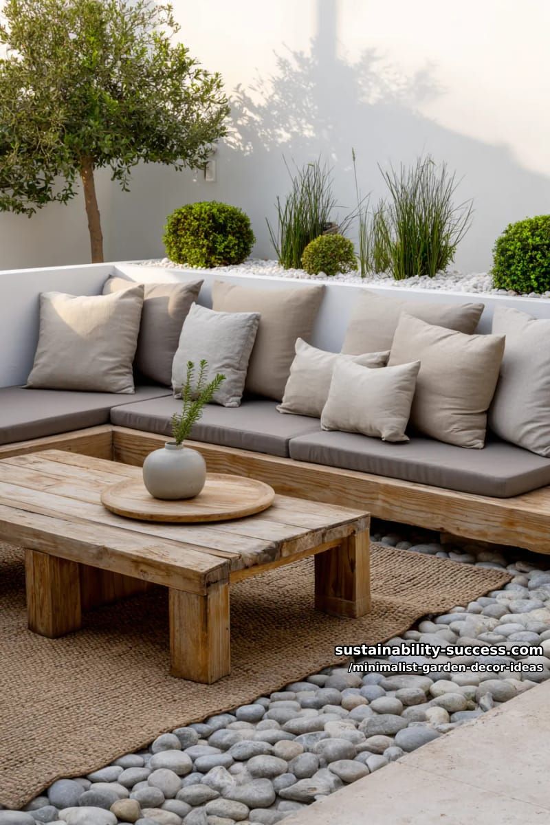 cozy minimalist lounge area with neutral cushions and pared-back greenery 1