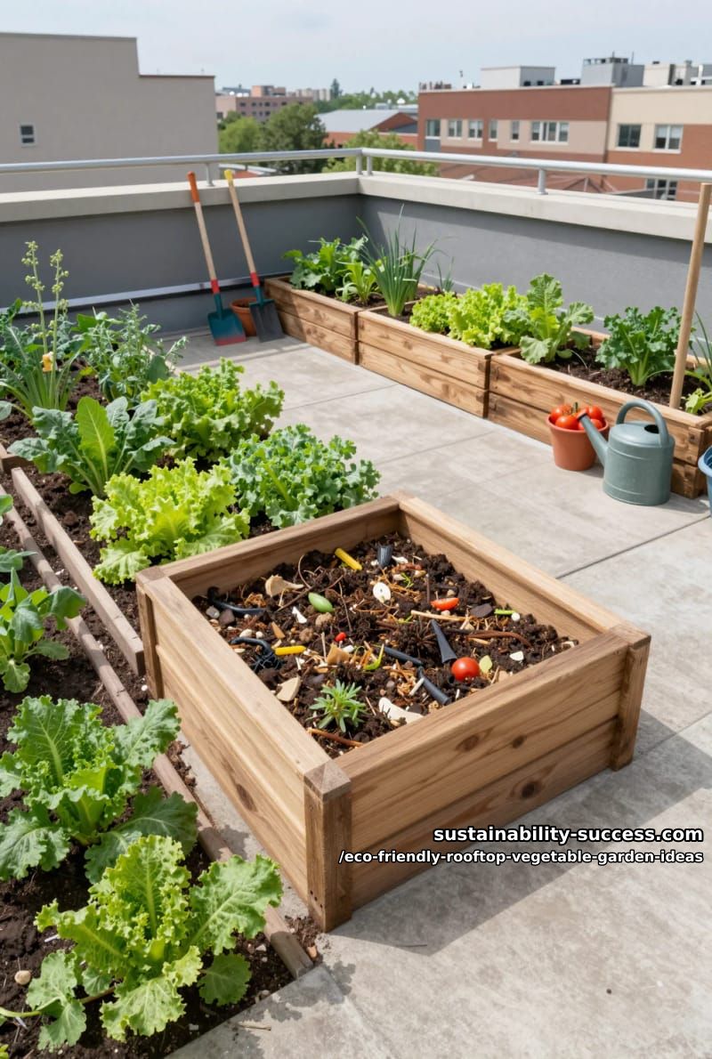 diy composting corner using stacked crates and worm bins for organic fertilizer 1
