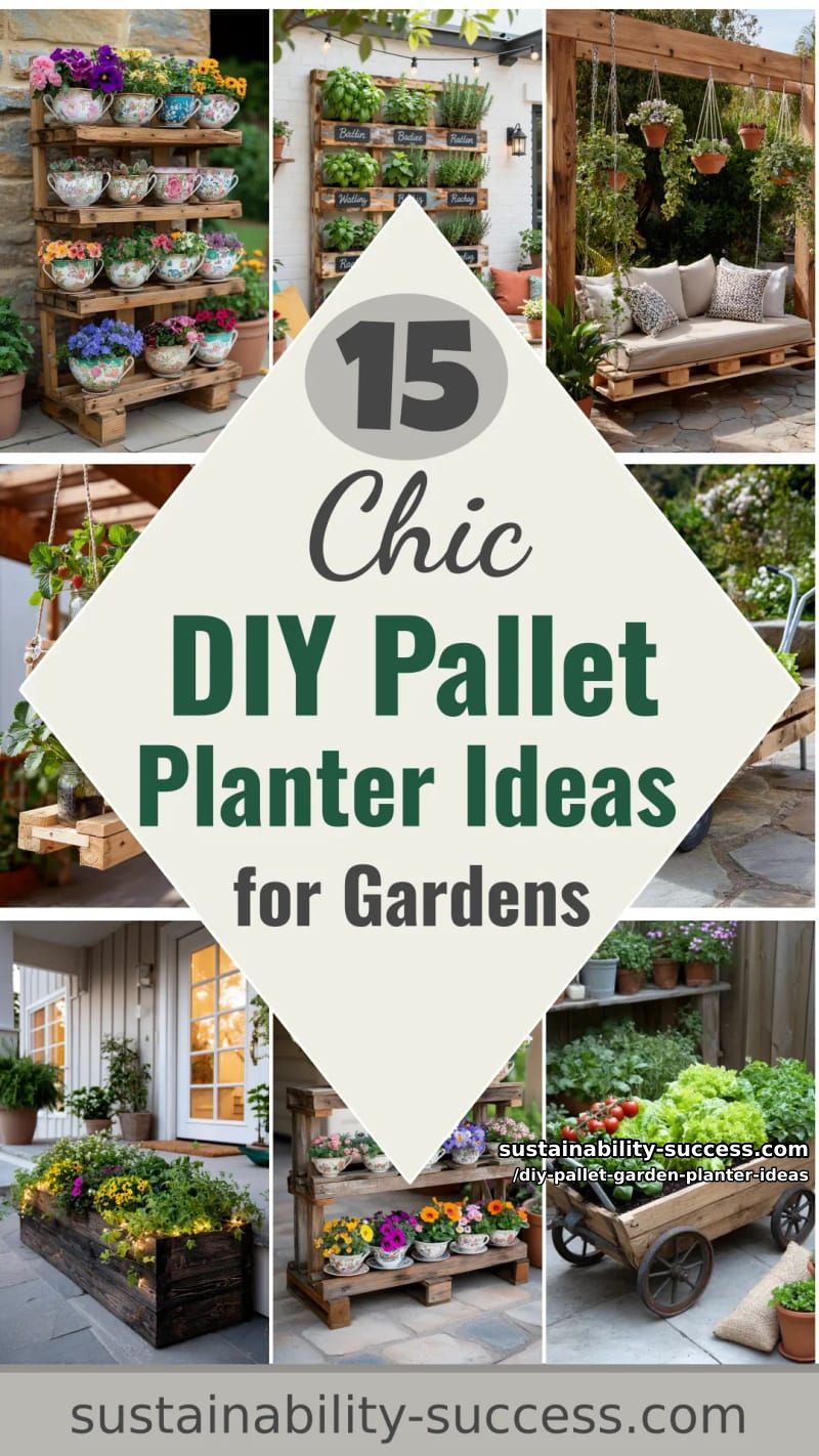 15 Stylish DIY Pallet Planters for Beautiful Outdoor Spaces 48 DIY Pallet Garden Planter Ideas - Collage 47