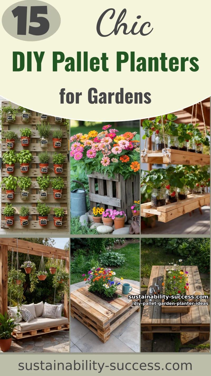 15 Stylish DIY Pallet Planters for Beautiful Outdoor Spaces 50 DIY Pallet Garden Planter Ideas - Collage 49