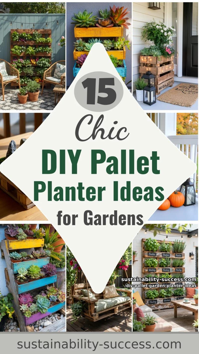 15 Stylish DIY Pallet Planters for Beautiful Outdoor Spaces 55 DIY Pallet Garden Planter Ideas - Collage 54