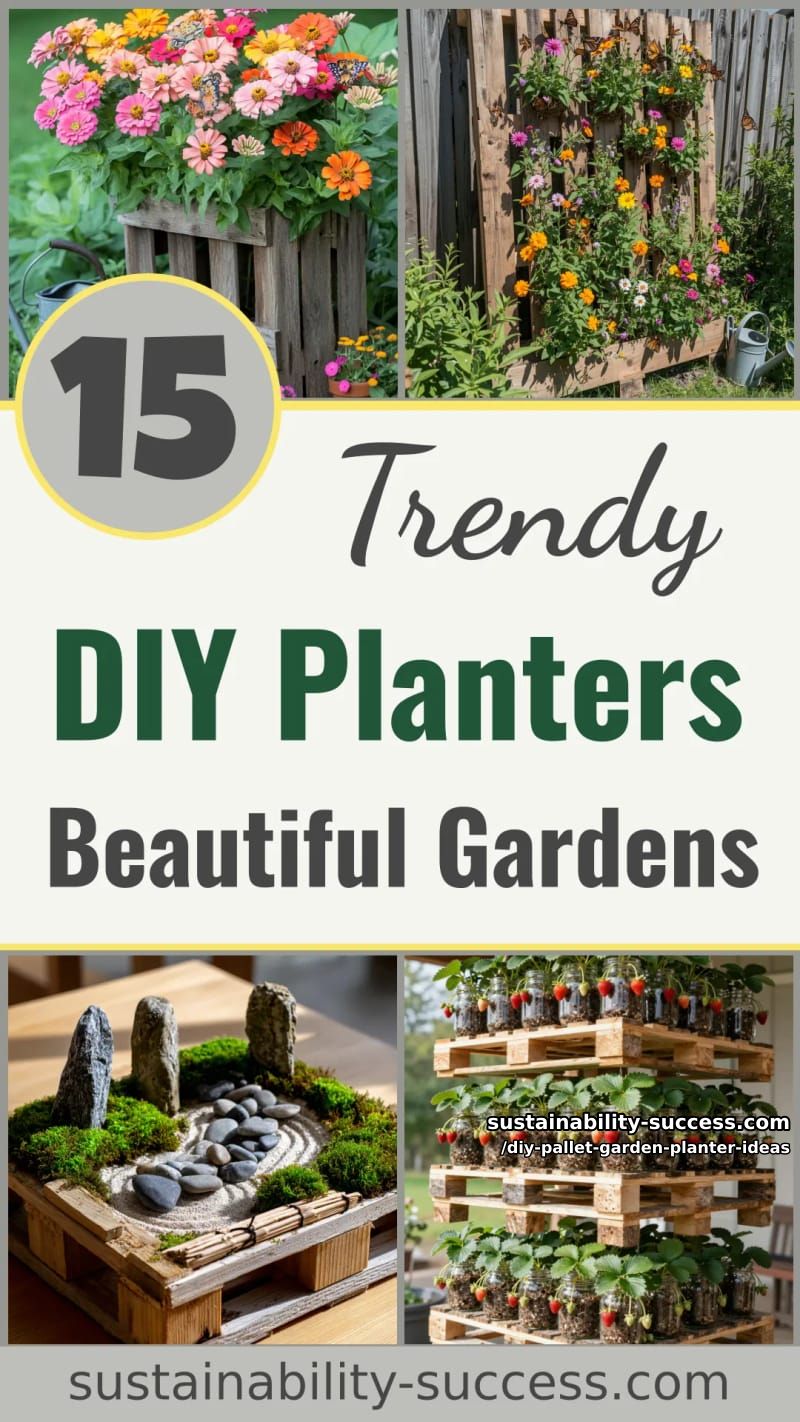 15 Stylish DIY Pallet Planters for Beautiful Outdoor Spaces 57 DIY Pallet Garden Planter Ideas - Collage 56