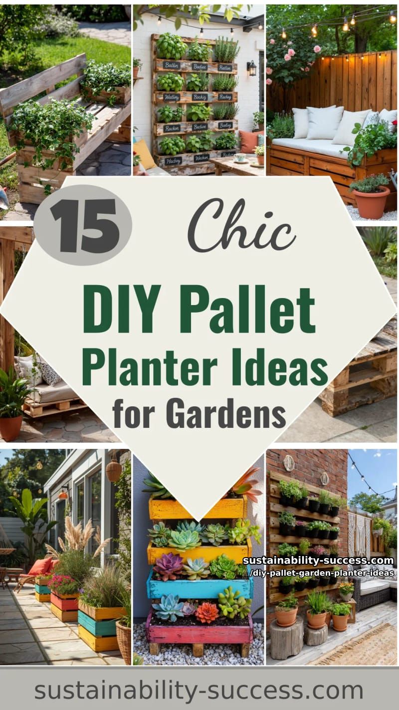 15 Stylish DIY Pallet Planters for Beautiful Outdoor Spaces 59 DIY Pallet Garden Planter Ideas - Collage 58