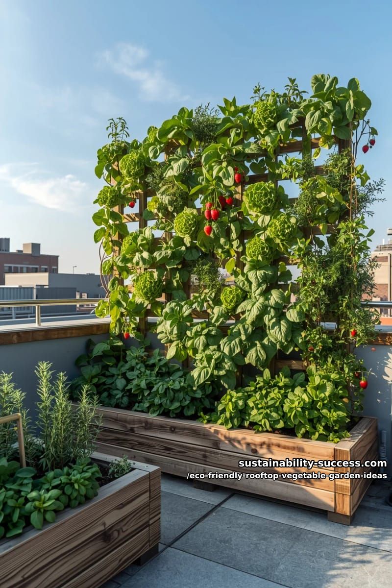 edible green wall featuring lettuce, strawberries, and aromatic herbs 1