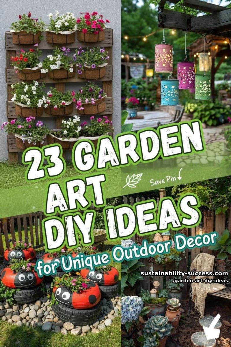 23 Creative Garden Art DIY Ideas for a Unique Outdoor Decor 61 garden art diy ideas - Collage 60